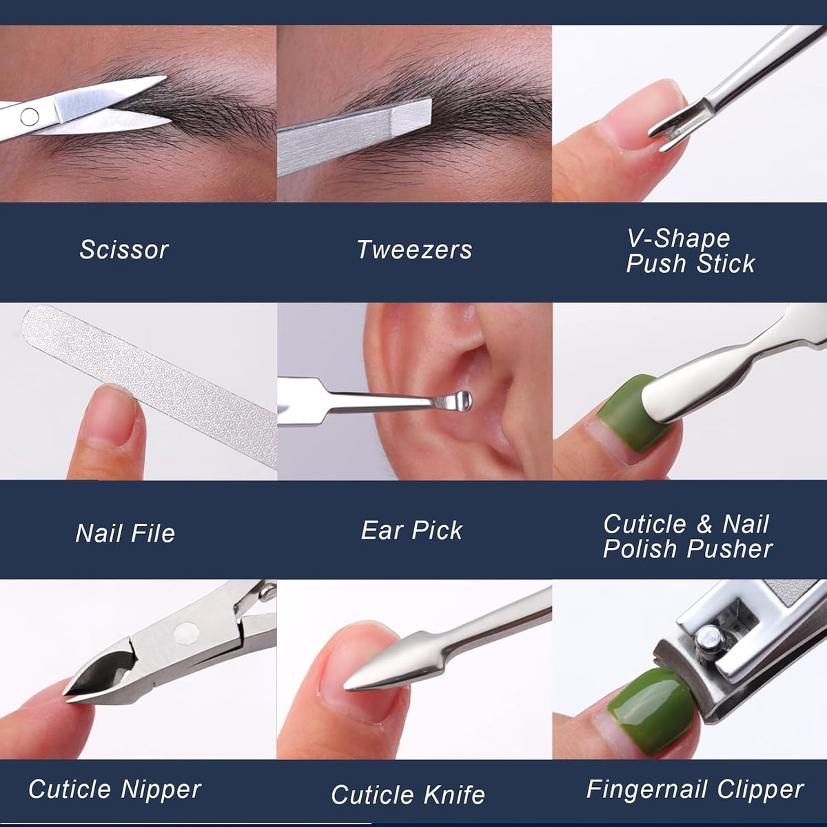 FAMILIFE Stainless Steel Manicure Set 11-in-1 Professional Nail Clipper Kit