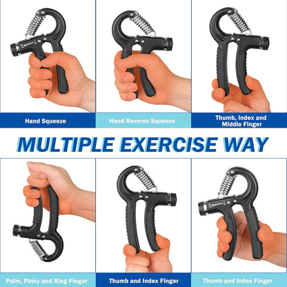 AIXPI Grip Strength Trainer, Hand Grip Exerciser Strengthener with Adjustable Resistance 11-132 Lbs (5-60kg), Forearm Strengthener, Hand Exerciser for Muscle Building and Injury Recover 2 Pack