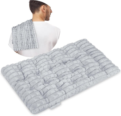 REVIX 6 * 12" Moist Heating Pad Microwavable, Reusable Microwave Heating Pads for Joints, Weighted Heat Packs with Flaxseeds for Shoulders, Neck, Back, Unscented