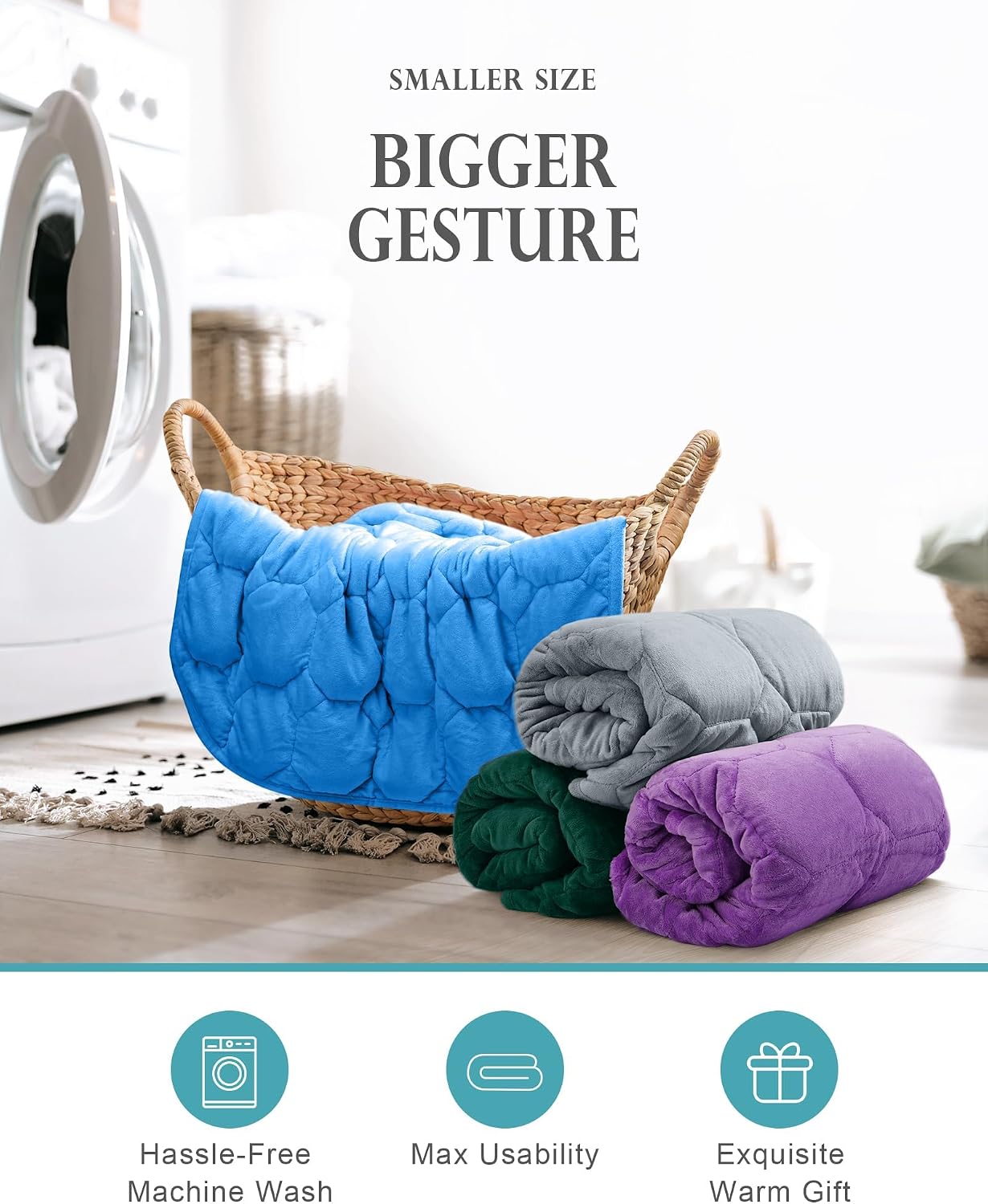 Cottonblue Weighted Lap Blanket 7lbs, Cozy Luxury Crystal Velvet Weighted Blanket for Adults, Small Weighted Blanket for Relaxation, Sleeping, Travel, Grey, 29" x 24"