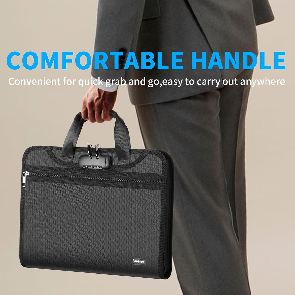 Important Document Organizer with Lock, Fireproof Accordion File Organizer