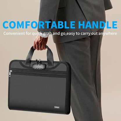 Important Document Organizer with Lock, Fireproof Accordion File Organizer