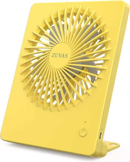 Zuvas Desk Fan Battery Operated Fan Rechargeable 180°Tilt Folding Personal Fan Ultra Quiet Small Portable 3 Speed Adjustable Strong Wind Fan For Office Bedroom Home Desktop Camping (White)