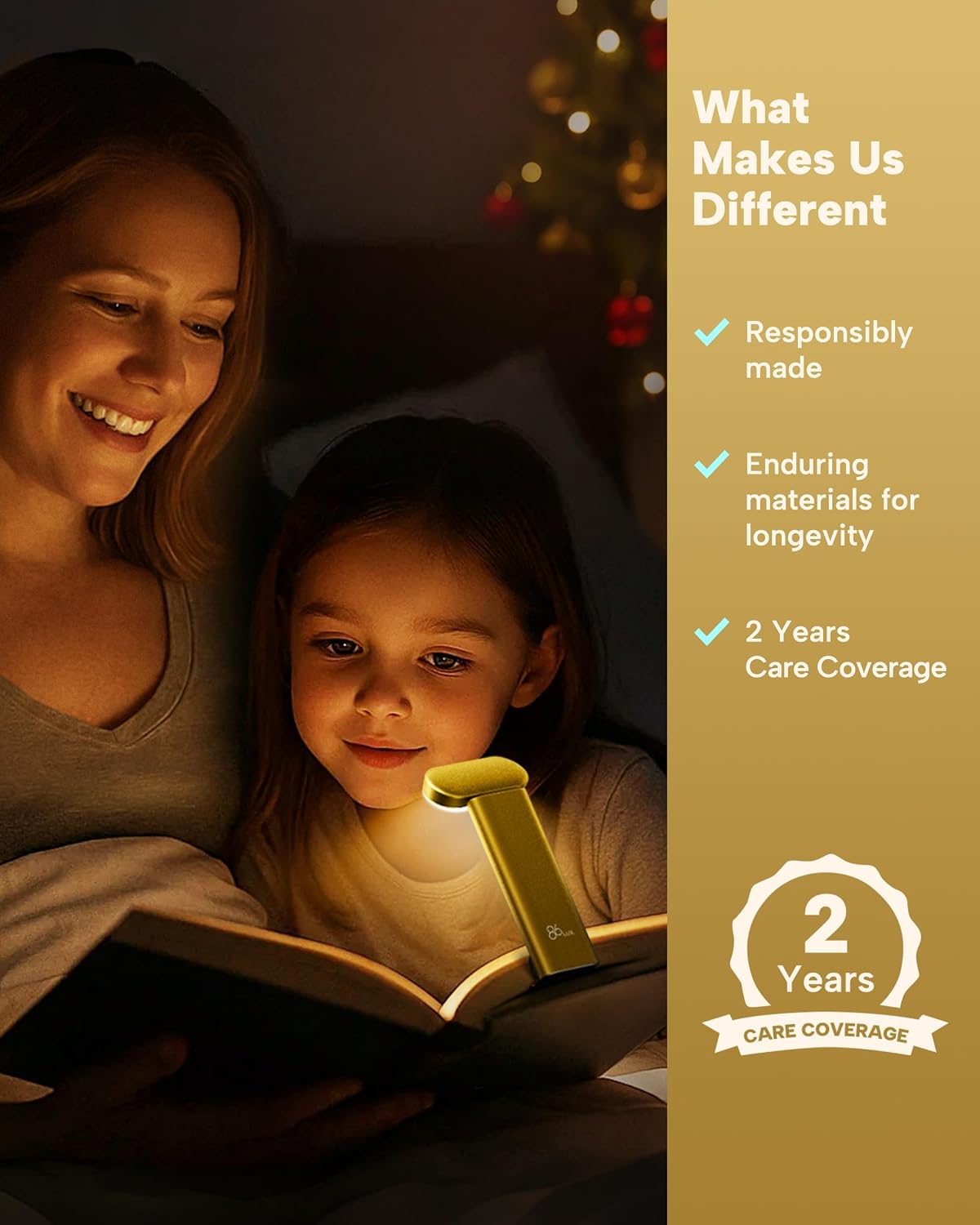 86lux Book Light, Rechargeable Reading Light for Book in Bed