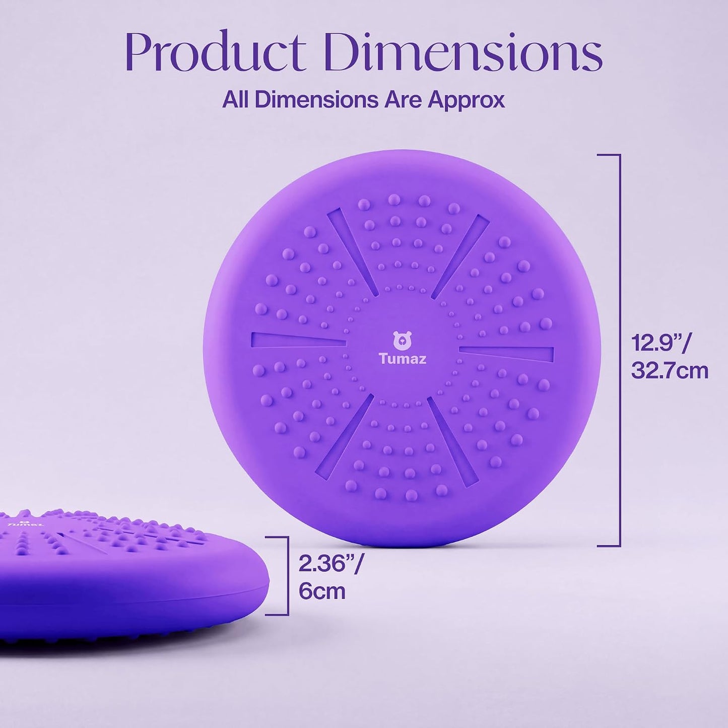 Tumaz Wobble Cushion - Wiggle Seat to Improve Sitting Posture & Stay Focused for Sensory Kids, Balance Disc to Core Strength & Flexible Seating [Extra Thick Balance Board, Pump Included Wobble Board]