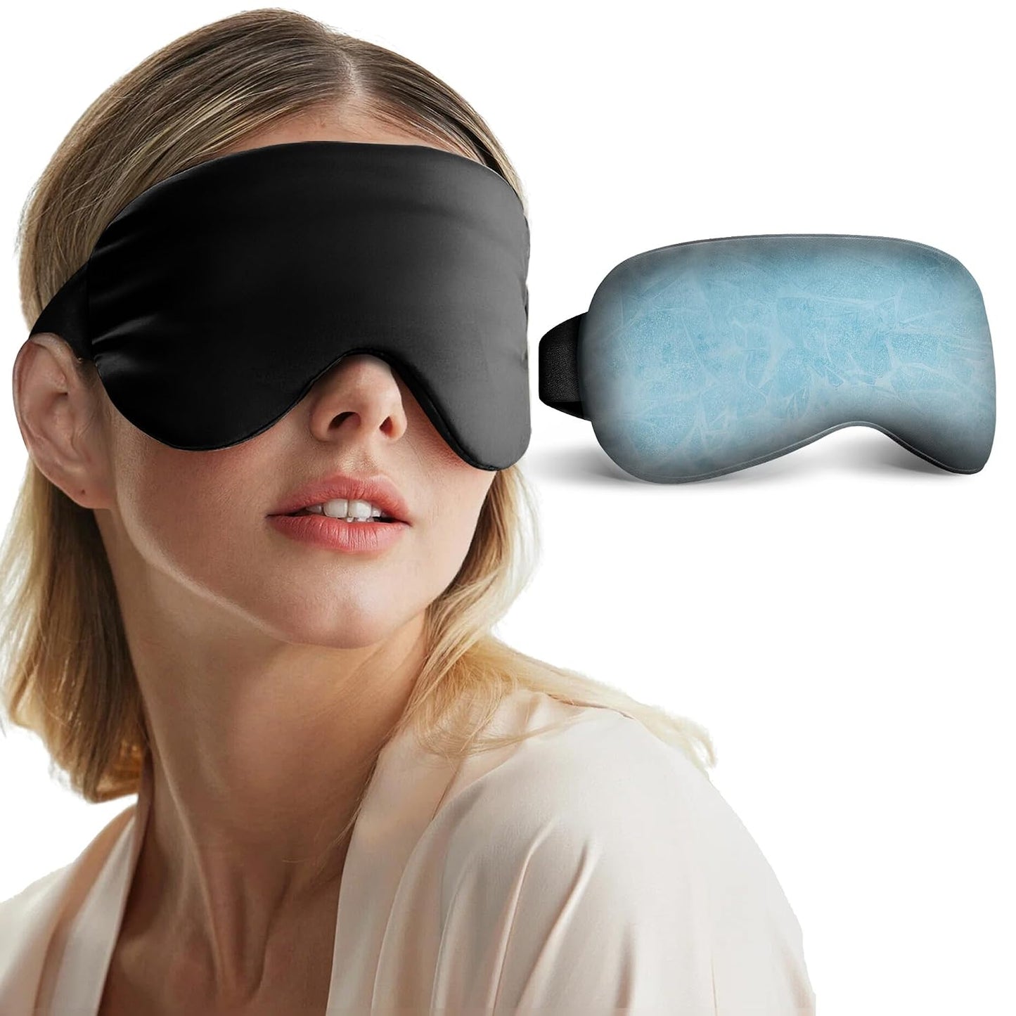 Cooling Eye Mask for Puffy Eyes: Fsa Eligible ltems Hsa, Migraines Headache Fast Relief After Surgery Care Cold Compress, Reusable Face Ice Pack Gel for Dark Circles, Gentle Weighted Sleep Mask Purple