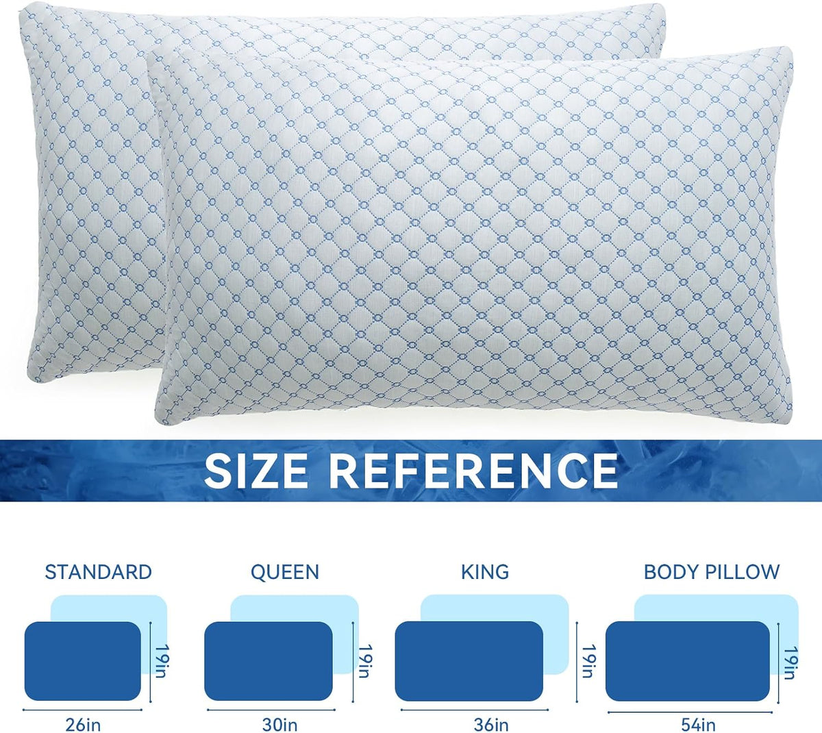 Cooling Adjustable Queen Pillows for Side Back Sleepers