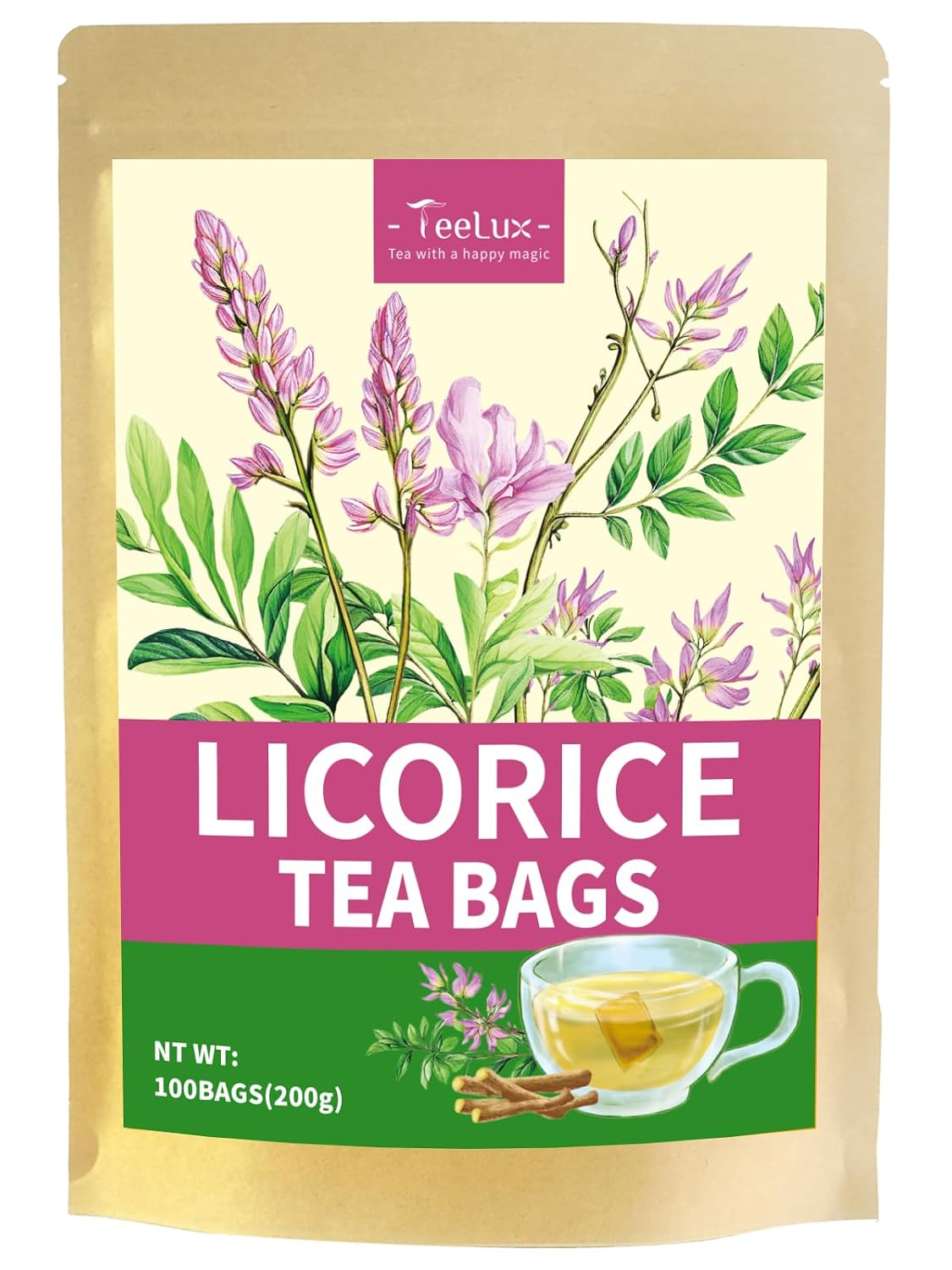 TeeLux Milk Thistle Tea Bags, Natural Milk Thistle Seed Tea, Mild & Mellow Taste, Caffeine Free, 100 Count