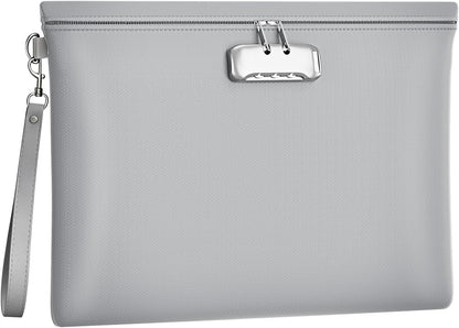 Fireproof Document Bag with Lock,Waterproof Money Pouch,14.3"x10.2"