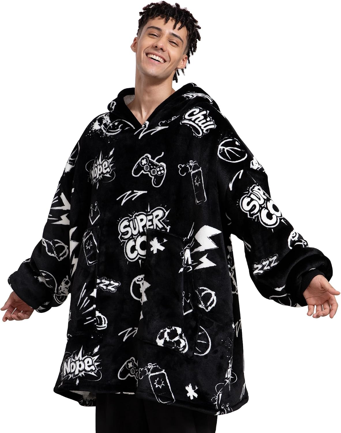 Aemicion Strawberry Blanket Hoodie,Oversized Sherpa Wearable Hooded Blanket,Warm Cozy Sweatshirt Gifts for Women Girls Adult