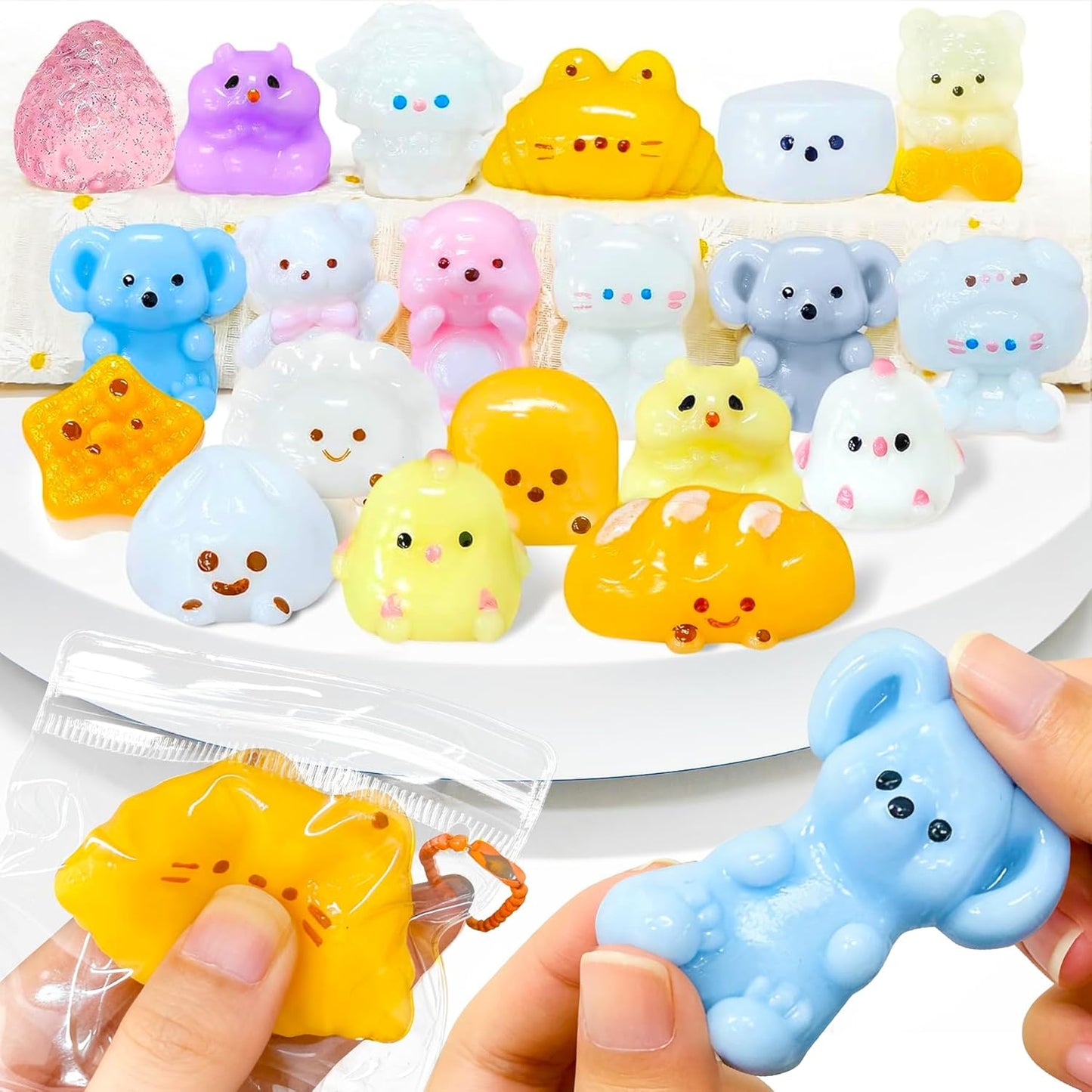 3PC Stress Balls for Adults and Kids,Squishy Squeeze Stress Fidget Balls with Replaceable Cover,Calming Fidgets for Adults,Ideal for Party Easter Basket Stuffers