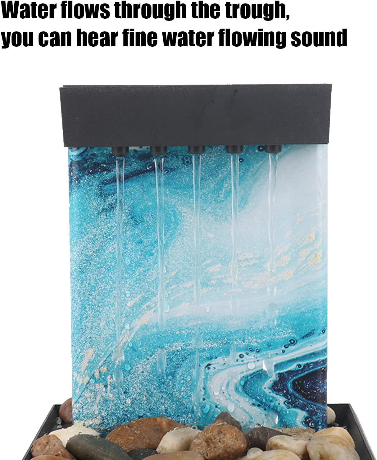 Tabletop Ball Fountain Waterfalls,Irregular Stone Water Fountain Indoor for Relaxation,Home/Office Decoration Meditiation Water Resin, House Warming Gifts New Home (#1)
