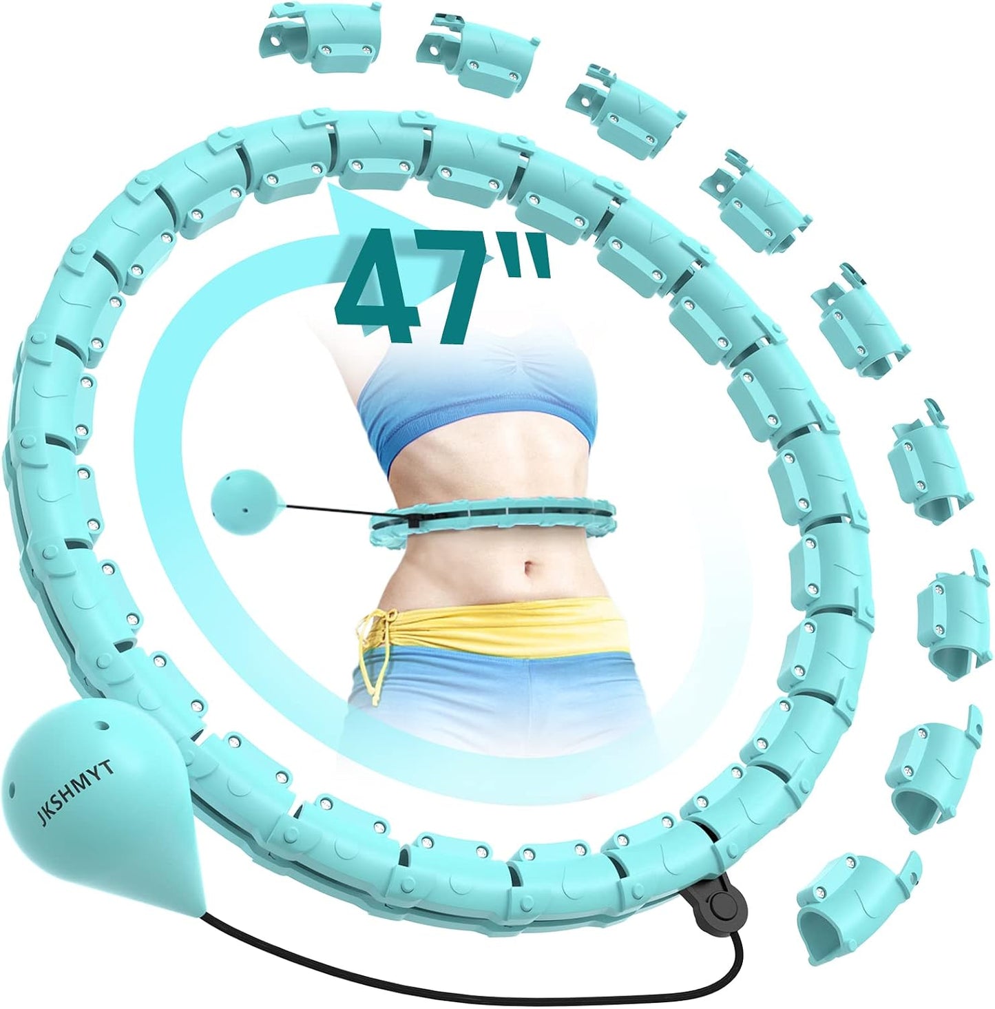 JKSHMYT Weighted Hula Circle for Adults Weight Loss, Infinity Fitness Hoop