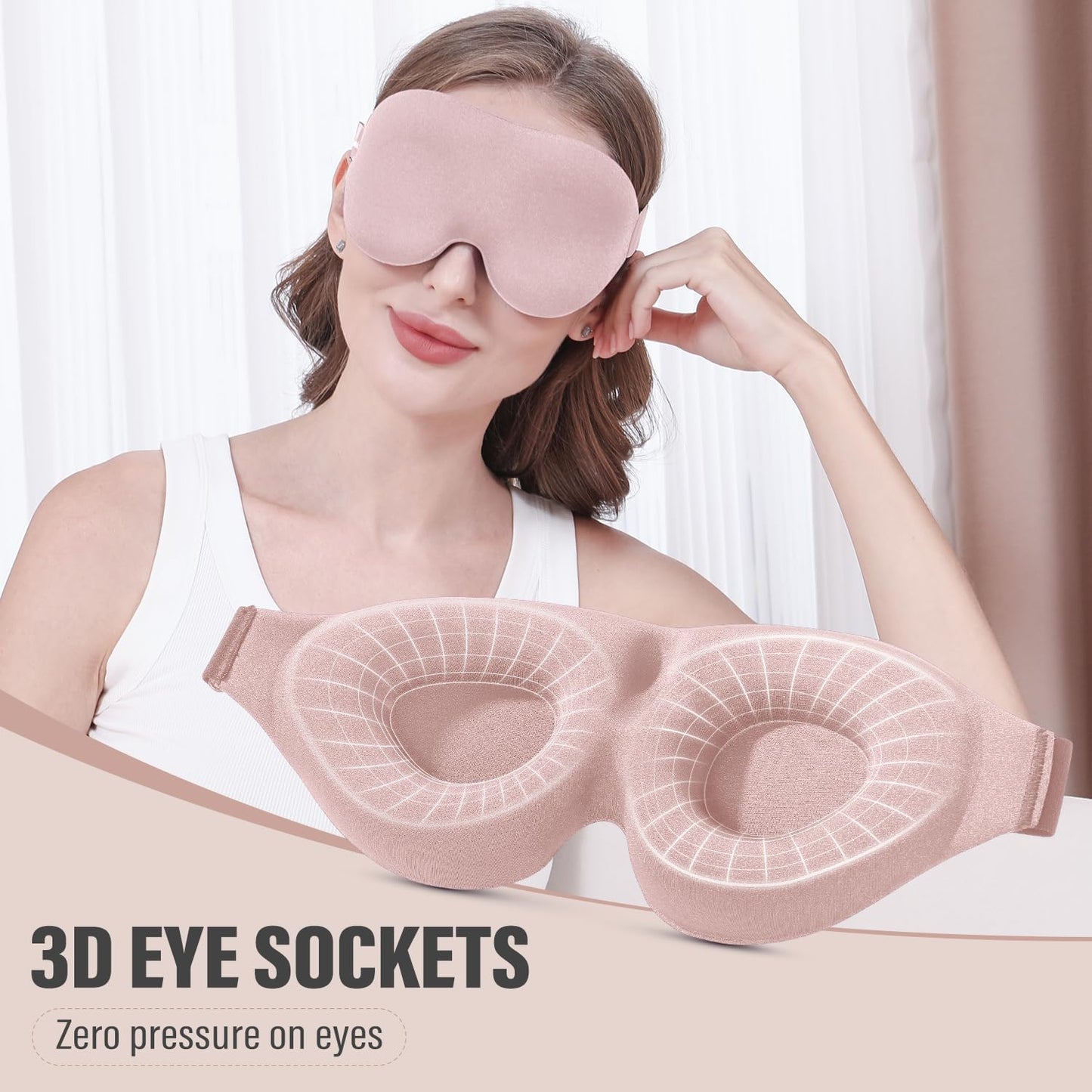 YIVIEW Sleep Mask for Side Sleeper, Complete Light Blocking 3D Sleeping Eye Mask, Soft Breathable Eye Cover for Women Men, Relaxing Zero Pressure Night Blindfold