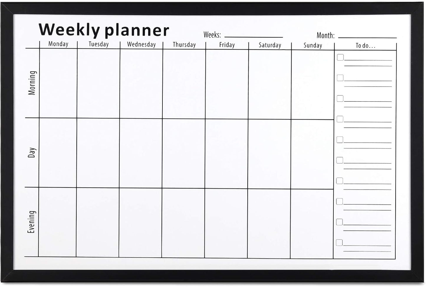 Navaris Weekly Planner White Board - 16" x 24" Magnetic Dry Erase Whiteboard Calendar with 7-Day Week Plan for Wall - Includes Markers and Magnets