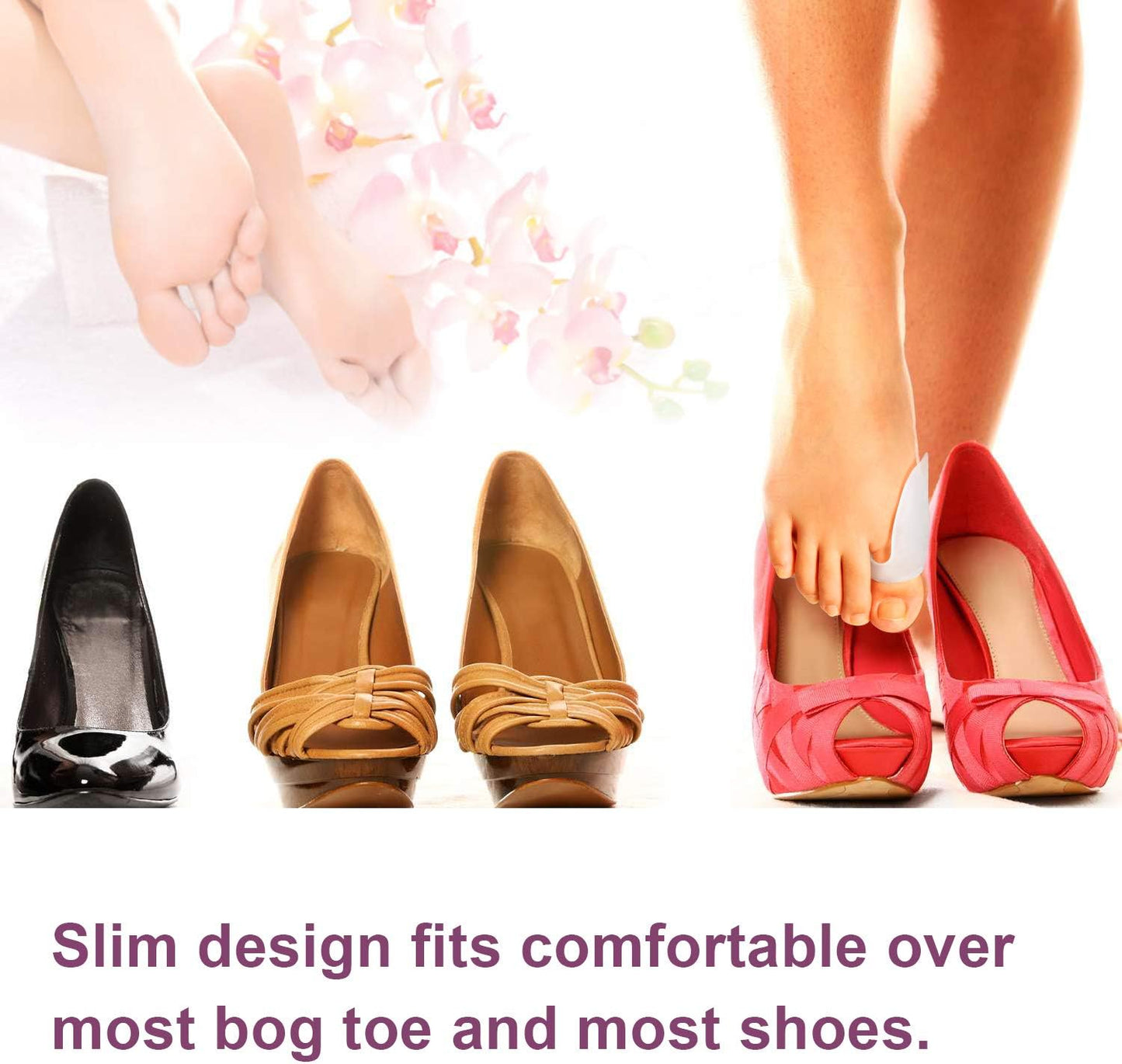 Promifun Gel Bunion Protector Shield, 10 Pack of Bunion Pads and Cushions, Bunion Guard for Big Toe, Relieve Foot Pain from Friction, Rubbing and Pressure - Clear