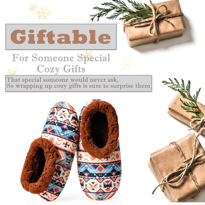 Cozylook Fuzzy Slippers for Women Indoor Soft Sole Slipper Socks with Non Slip Grippers Warm Fluffy