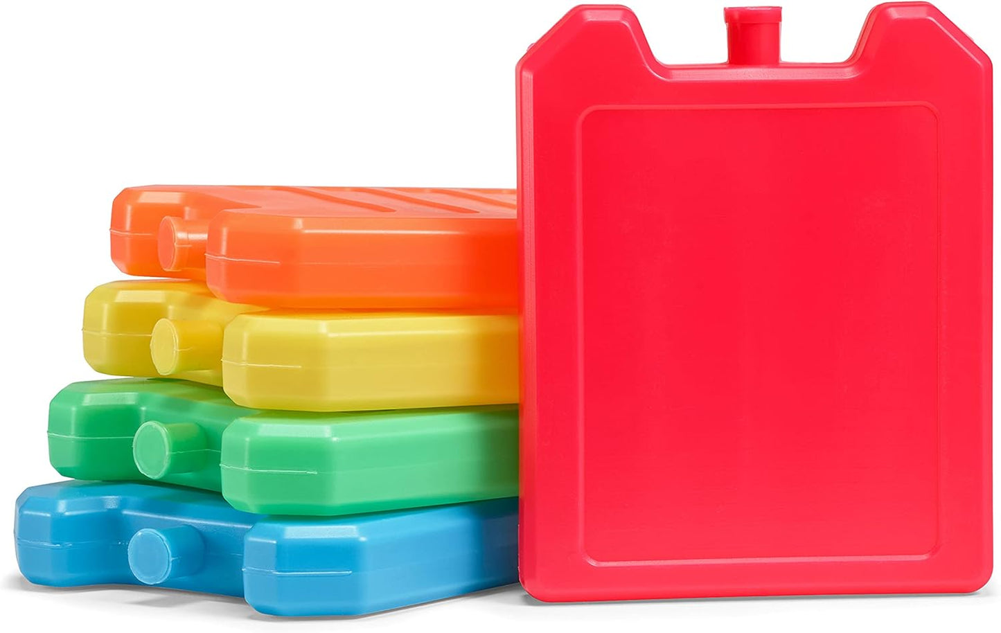 Cool Coolers by Fit + Fresh, 5 Pack Days of the Week Ice Blocks, Compact & Reusable Ice Packs for Lunch Boxes & Coolers, Multi Colored