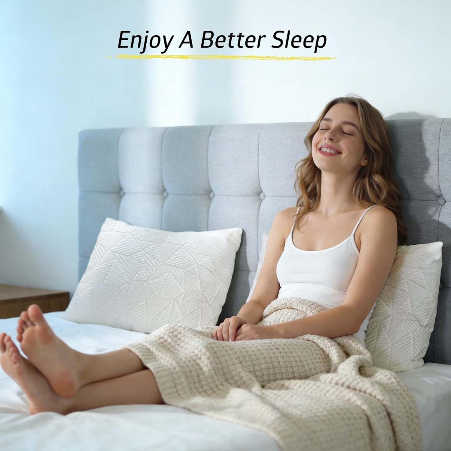 BETU Cooling Pillow Queen Size, Shredded Memory Foam Pillow for Hot Sleepers, Adjustable Firm Soft Support Pillows, Cool Bed Pillows for Side Back Stomach Sleeping Sleepers, gifts for boyfriend, White