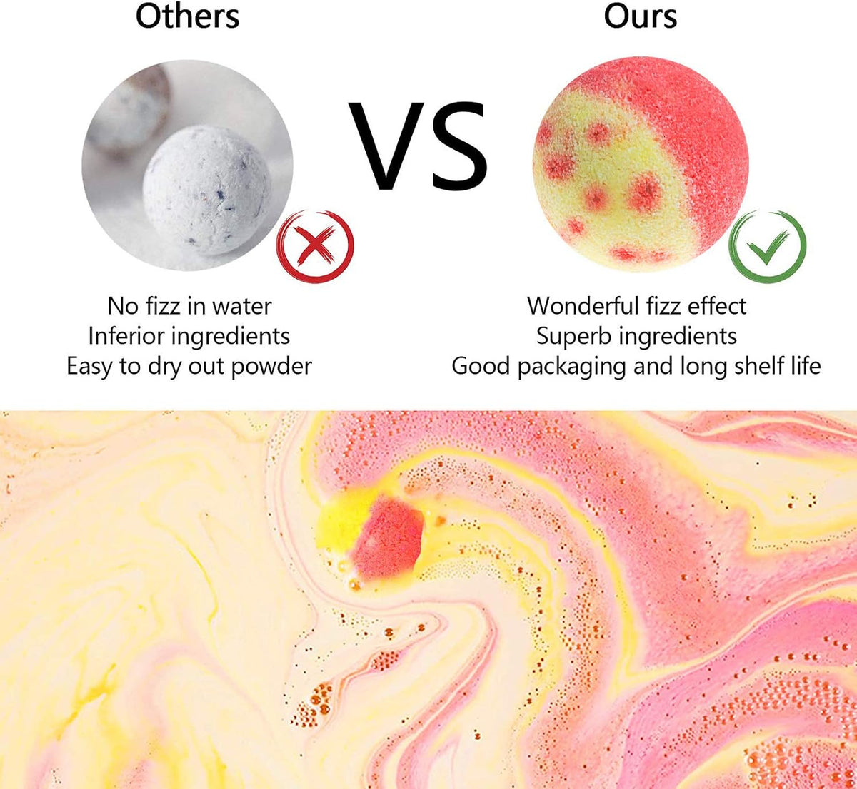 Bath Bombs Gift Set, 10 Organic Bubble Bath Bombs for Kids, Women, Men