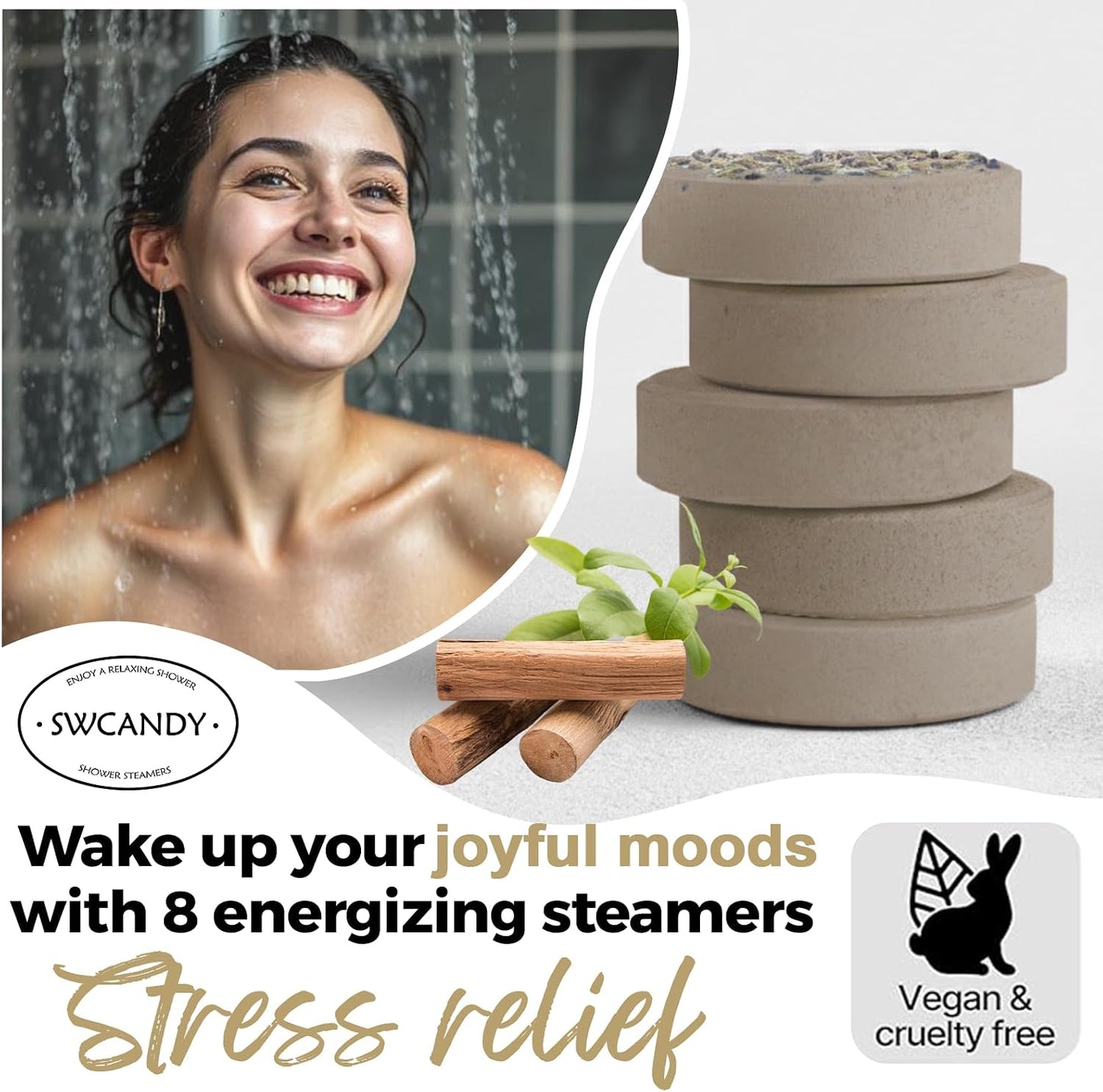 Shower Steamers Aromatherapy Birthday Gifts for Women - SWCANDY 8 Pcs Travel Essentials, Hotel Shower Spa Holidays Mom Wife Grandma Sister Her Self Care Relaxation with Natural Essential Oils Home