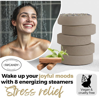 Shower Steamers Aromatherapy Birthday Gifts for Women - SWCANDY 8 Pcs Travel Essentials, Hotel Shower Spa Holidays Mom Wife Grandma Sister Her Self Care Relaxation with Natural Essential Oils Home