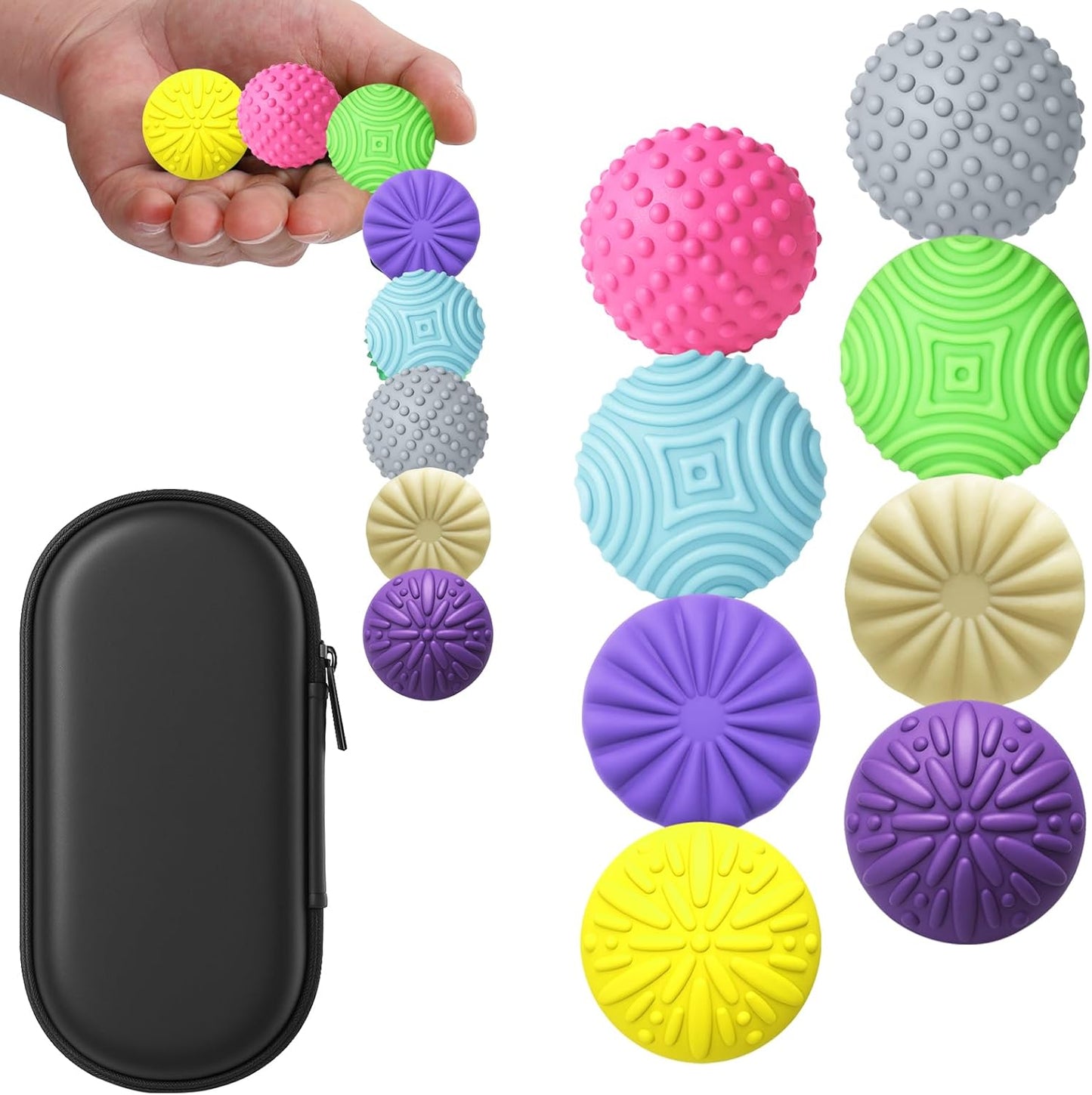 BUSOHA Silicone Fidget Balls - 4 Pack Fidget Toys Adults Sensory Toys Stress Balls for Adults Teens Gifts for Calming,Autism and ADHD Office