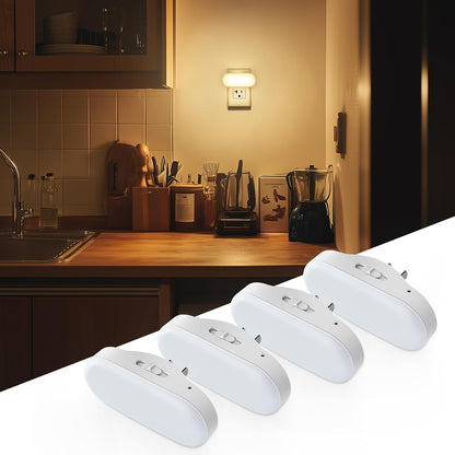 DORESshop Amber Night Light, Auto On/Off, 0-100 LM Adjustable Brightness, Dimmable Plug Into Wall Light Sensor Night Light for Kids Room, Bedroom, Stair Lights, Amber, 1W, 2 Pack