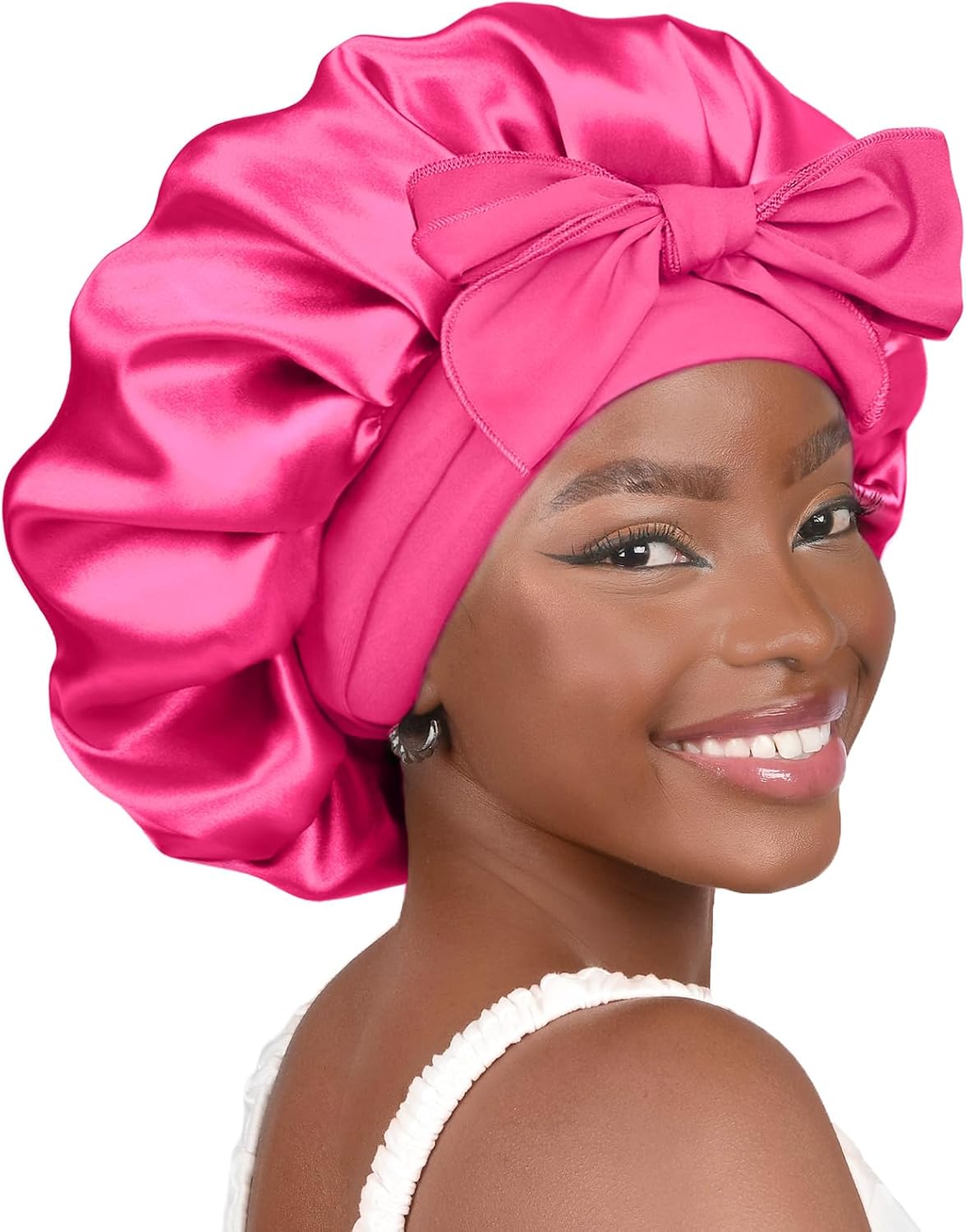 YANIBEST Adjustable Satin Bonnet for Sleeping Women Double Layer Hair Wrap Reduce Friction Prevent Frizz Natural Curly Hair