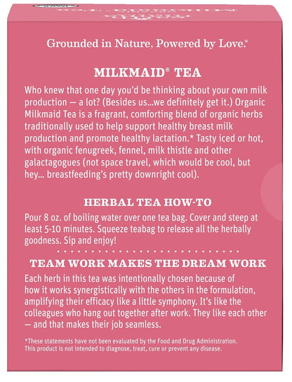 Earth Mama - Organic Milkmaid Tea, Lactation Support - 32 Teabags