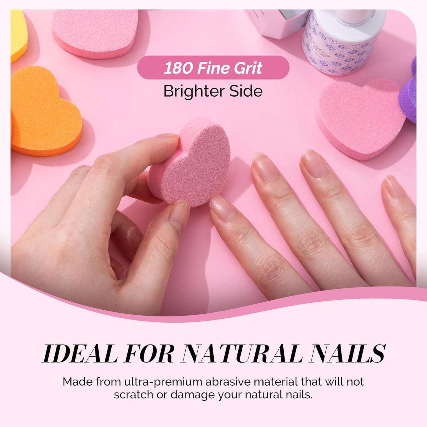 MelodySusie 16Pcs Professional Nail Buffer Kit,Nail Files and Buffers,Nail Buffer Block,Nail Brush, Nail File Buffers Kit for Natural Nails,DIY,Home Use,Salon（100/180 Grit）
