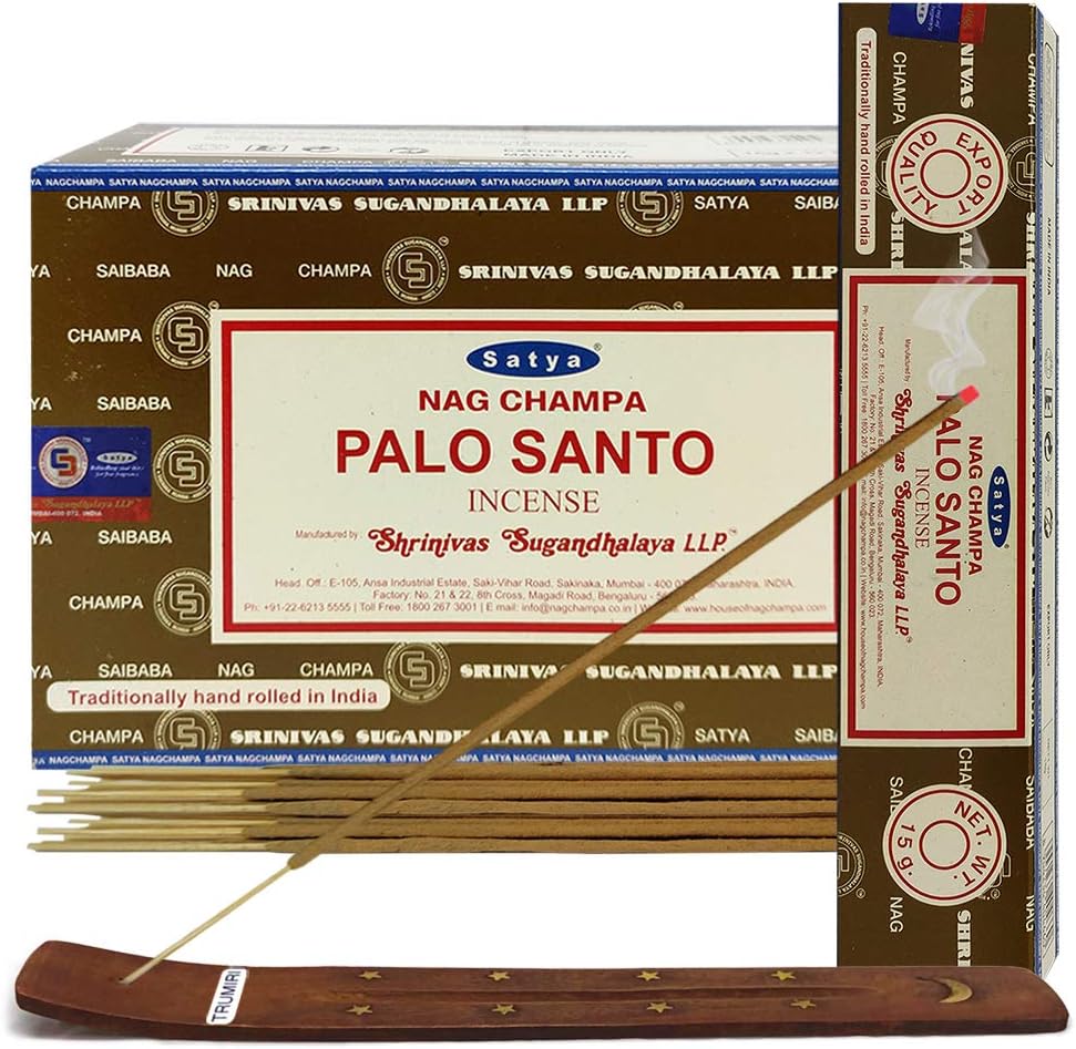 TRUMIRI Incense Stick Holder Bundle with Satya Sai Baba Nagchampa 250g Bulk Incense Sticks Nag Champa Agarbatti - Pack of 1 (Approx 250 Insence-Sticks)