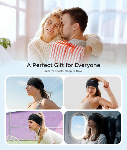 ink-topoint Sleep Headphones Bluetooth 5.4 Headband, 2 in 1 Sleep Mask with Bluetooth Headphones, Wireless Headband Earphones with Ultra-Thin HD Stereo Speaker, Music Headband for Workout Running Yoga