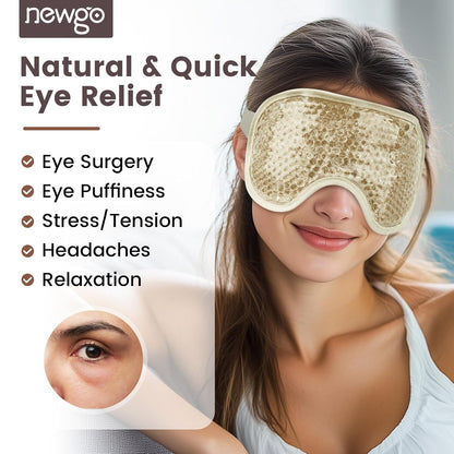 NEWGO Cooling Eye Mask for Puffy Eyes, Cold Eye Mask Eye Ice Pack for After Eyes Surgery, Tension Stress Relief, Itchy Eyes, Headaches, Dark Circles - Blue