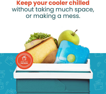 Healthy Packers Ice Packs for Lunch Boxes & Coolers - Freezer Packs - Original Cool Pack | Cooler Accessories for Beach, Camping & Fishing | Slim & Long-Lasting Reusable Ice Pack for Cooler
