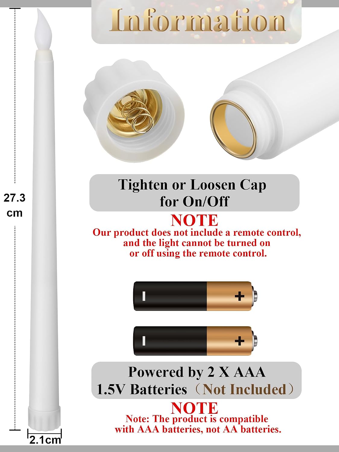 Treela 24 Pcs Flameless Taper Candles Battery Operated Bulk Fake Candles Light LED Candle Sticks Flickering Tapered for Easter Wedding Anniversary Decoration(Basic,11 Inch,Ivory)