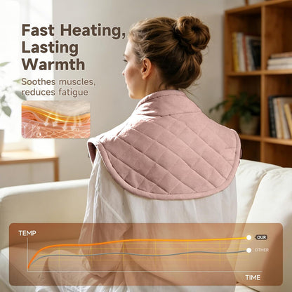 GOTCOZY Heating Pad 12"x24" for Back Pain Relief & Cramps(Rose)