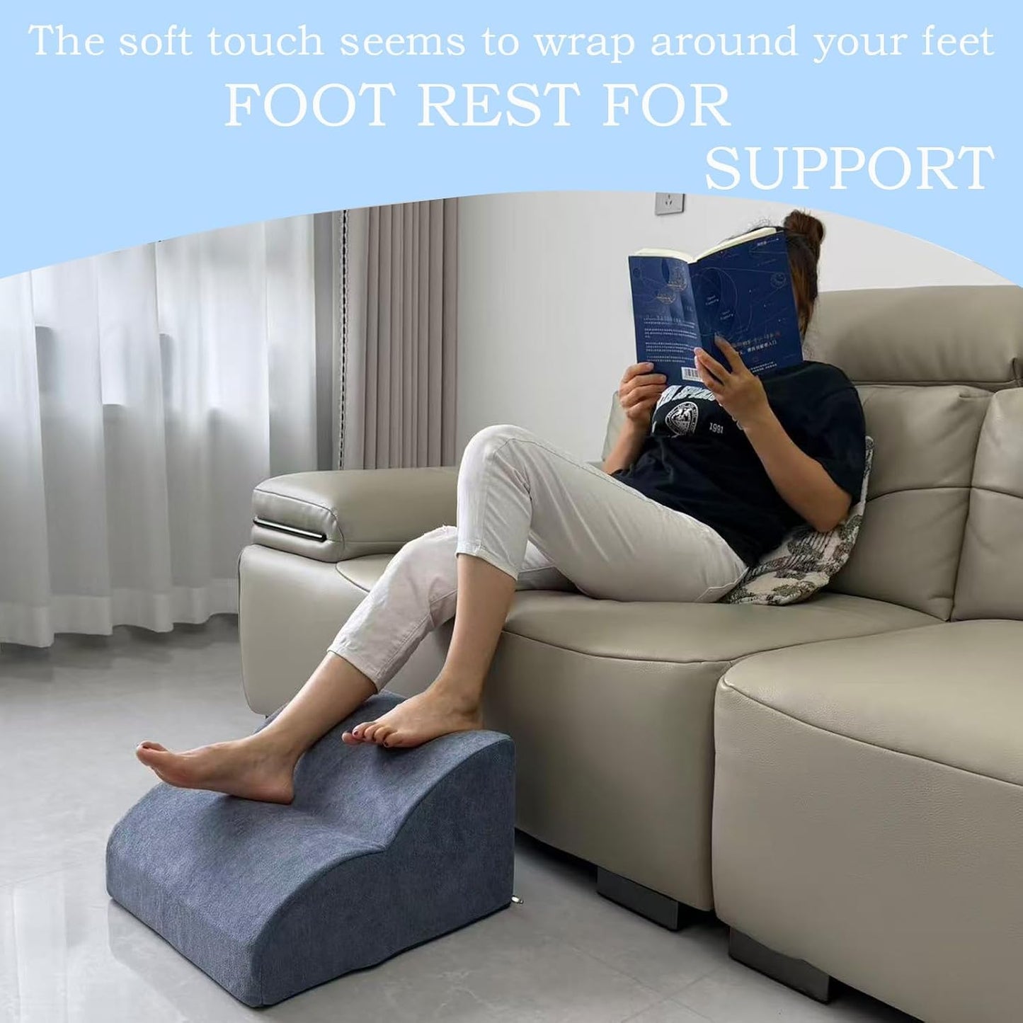 Foot Rest for Under Desk at Work.Multifunctional 3-Tier Foot Stool,with Washable Footrest.for Under Desk,Office Chair Gaming Chair & Sofa,Leg Elevation Pillow,Supports Posture -Dark Grey