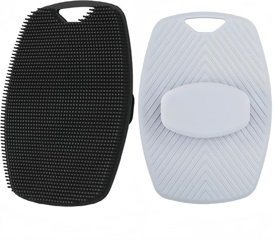 Food-Grade Silicone Body Scrubber, Shower exfoliating Brush, 2 Pack