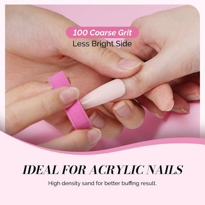 MelodySusie 16Pcs Professional Nail Buffer Kit,Nail Files and Buffers,Nail Buffer Block,Nail Brush, Nail File Buffers Kit for Natural Nails,DIY,Home Use,Salon（100/180 Grit）
