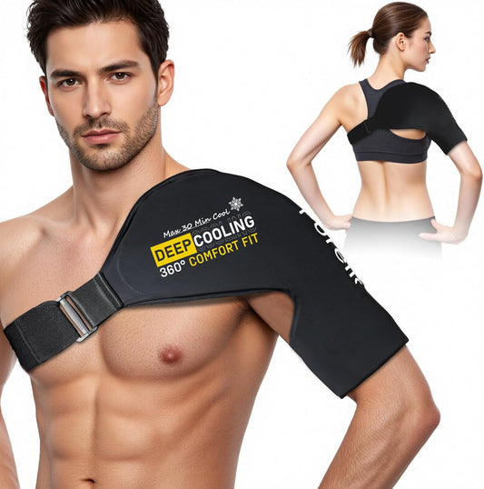 Shoulder Ice Pack Rotator Cuff Cold Therapy, Gel Ice Packs for Injuries Reusable with Long-Lasting Cooling, Thickened Ice Pack for Shoulder, Hot and Cold Pack for Pain Relief, Surgery Recovery Gifts