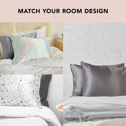 Kitsch Satin Pillowcase with Zipper for Hair & Skin - Softer Than Silk Pillow Cases, Smooth Cooling Satin Pillow Case, Wrinkle-Free, Machine Washable - Pillow Cases Standard Size (19x26) - Blush
