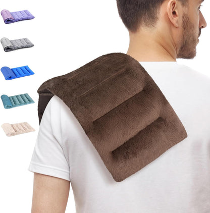 SuzziPad Microwavable Heating Pads for Neck and Shoulder Back Discomfort, 7x16 Fatigue Soothing Heated Pad Microwave, Moist Hot Packs, Unscented Heat Pack for Aches, Sore Muscle, Gray