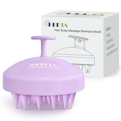 HEETA Scalp Scrubber Shampoo Brush, Scalp Massager Tool for Hair Growth, Soft Silicone Bristles for Dandruff Removal Wet Dry Use Women Men Kids Pet, Fit All Hair Types Care, Green