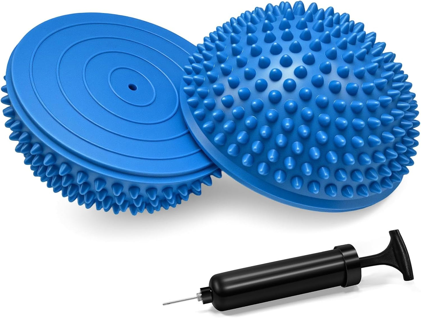 Wobble Cushion Set for Sensory Kids and Balance Training - Disc Plus 4 Pods, Board With Pump, Inflatable Stepping Pads for Adults