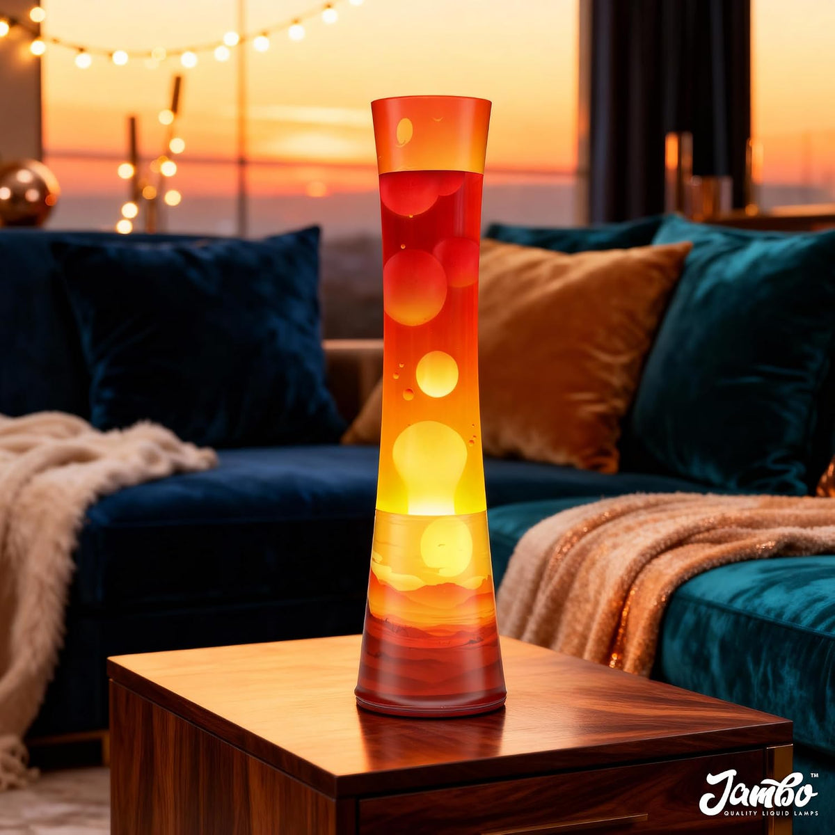 JAMBO 15.5" The Upgraded Motion Lamp, Sunset Decal Motion Light, Beautiful Home Decor, Living Room Bedroom Lamp, Relaxing Nightlight for Teens, Kids & Adults