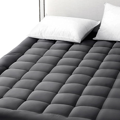 EASELAND Queen Size Mattress Pad Pillow Top Mattress Cover Quilted Fitted Mattress Protector Cotton Top Stretches up 8-21" Deep Pocket Cooling Mattress Topper (60x80 inch, White)