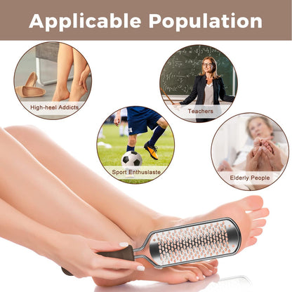 Foot File Foot Scrubber Pedicure - Callus Remover for Feet Easkep Professional Grater Rasp Foot Scraper Corns Callous Removers Cracked Dead Skin Remover for Dry and Wet Feet (Golden)