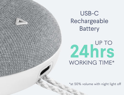 SNOOZ Go 2 Travel White Noise Sound Machine - 12 Sounds, Rechargeable Bluetooth Speaker, Nightlight - Portable Sound Machine for Hotels, Sleep, Adults, Baby Registry, Kids, White Noise for Sleeping