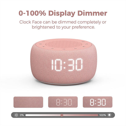 Buffbee Alarm Clock with Sound Machine for Bedrooms – 2-in-1 White Noise Machine for Sleep, Gentle Wake-Up with Soft Alarm Sounds, Ambient Night Light, Plug-in, Sleep Better, Wake Gently